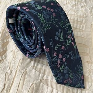 Bar III Navy and Pink Floral Tie